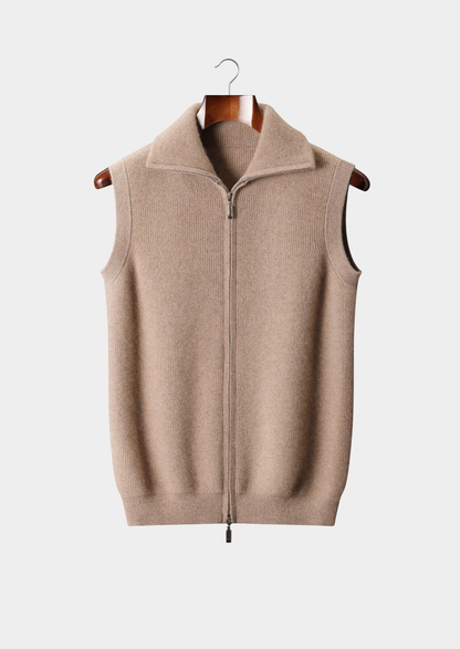Pure Cashmere Beige Body Warmer Vest | Apuro