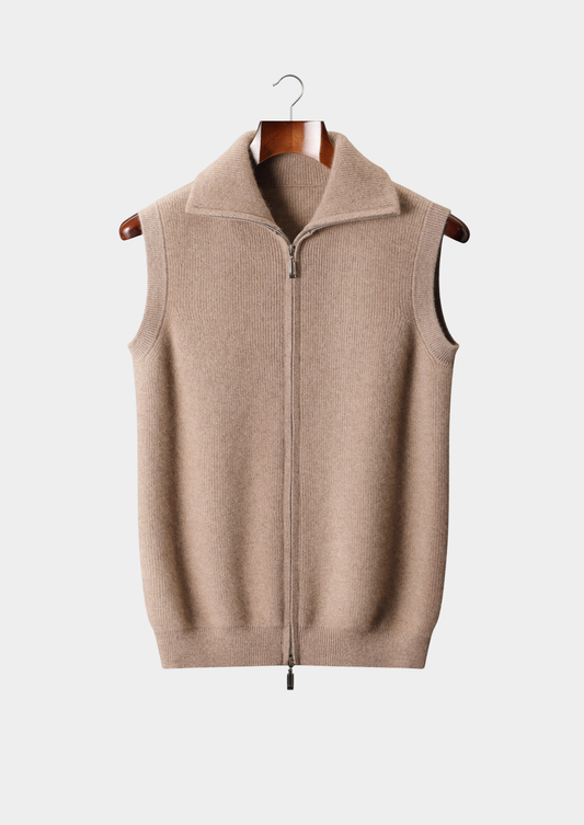 Pure Cashmere Beige Body Warmer Vest | Apuro