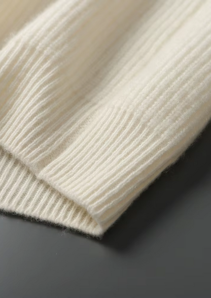 Premium Cashmere Ribbed V-Neck Sweater | Apuro