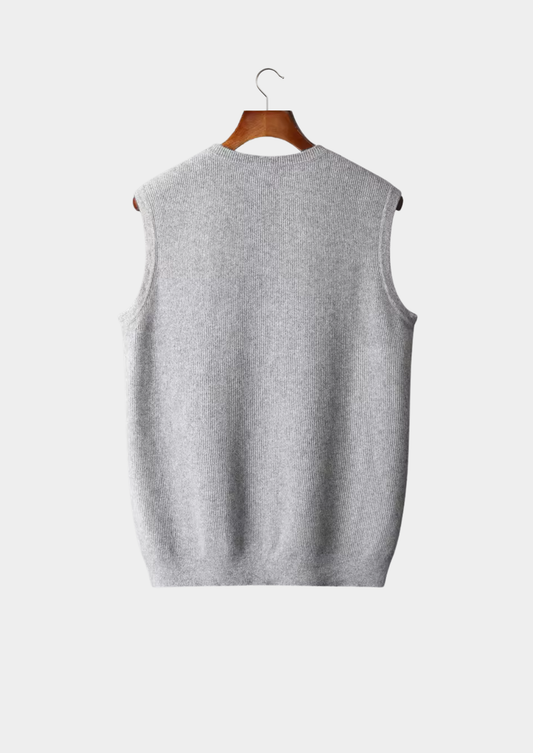 Pure Extra-Fine Merino Wool Crewneck Vest | Apuro
