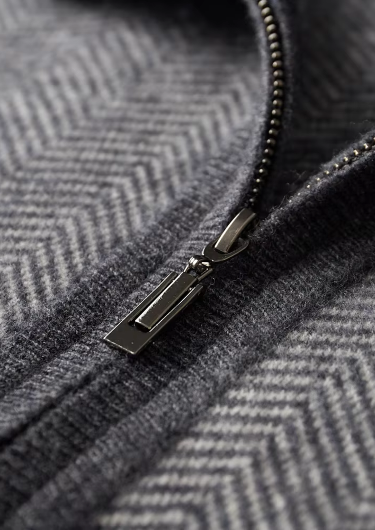 Pure Extra-Fine Merino Wool Gray Herringbone Set | Apuro