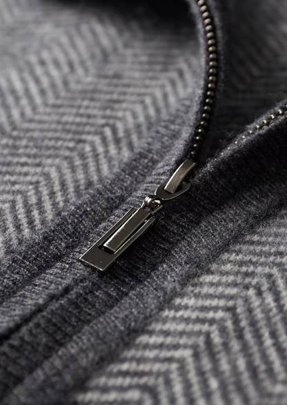 Pure Extra-Fine Merino Wool Gray Herringbone Set | Apuro