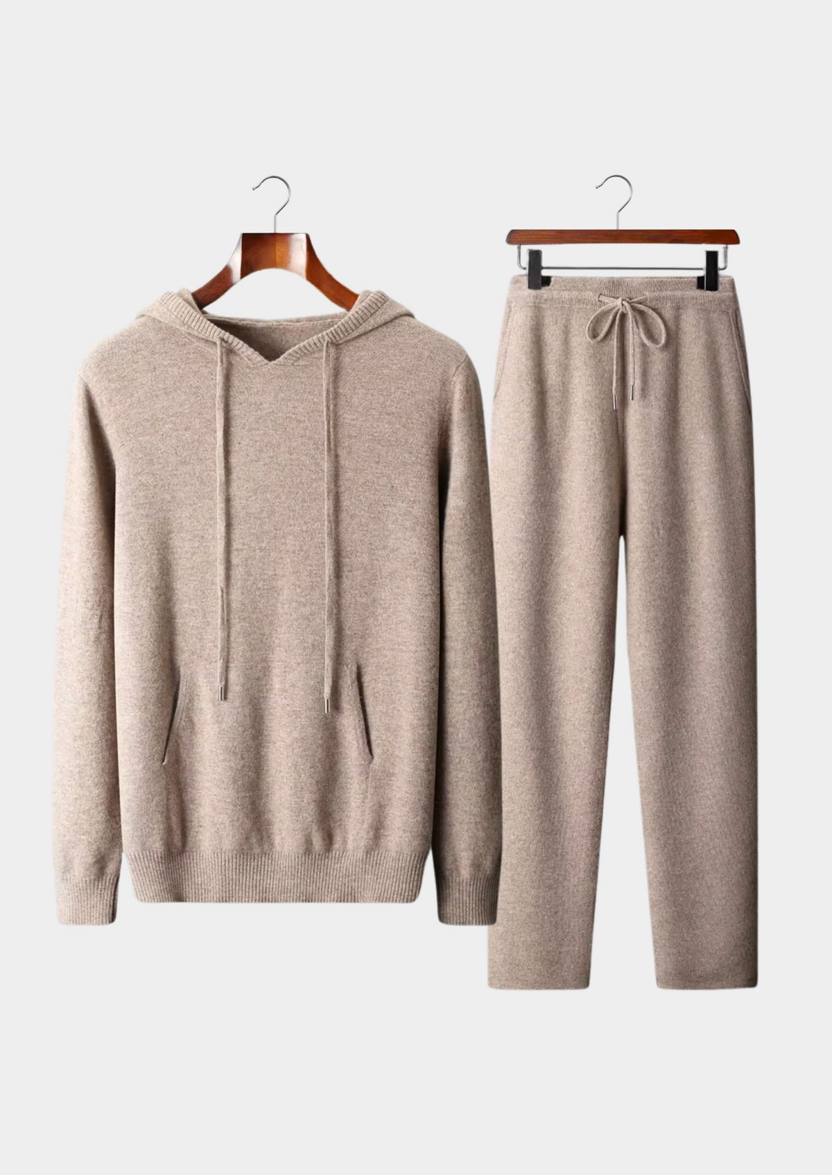Pure Extra-Fine Merino Wool Beige Savro Set | Apuro