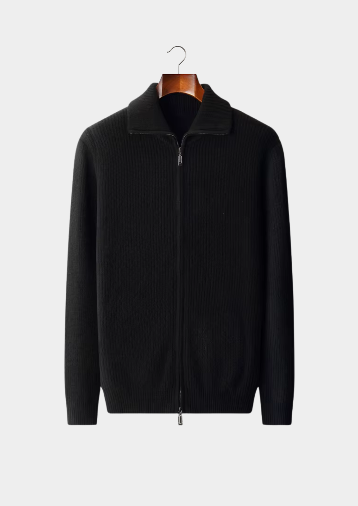 Pure Extra-Fine Merino Wool Funnel Neck Dual Zip Cardigan | Apuro