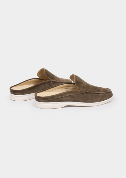 Olive Marina Suede Slipper | Apuro
