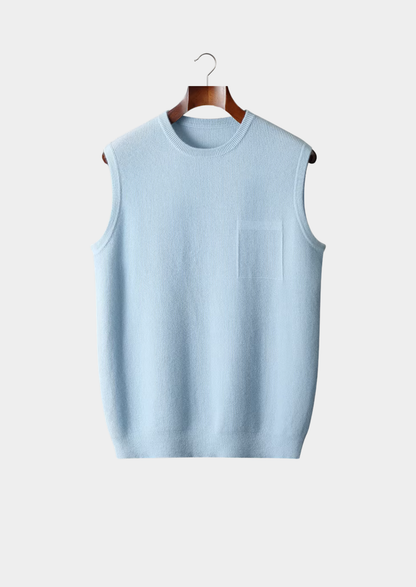 Pure Extra-Fine Merino Wool Crewneck Vest | Apuro