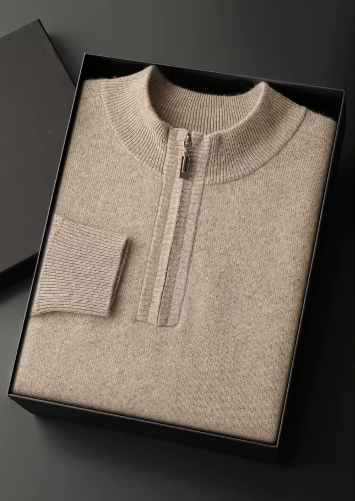 Premium Cashmere Essential Half-Zip Sweater | Apuro