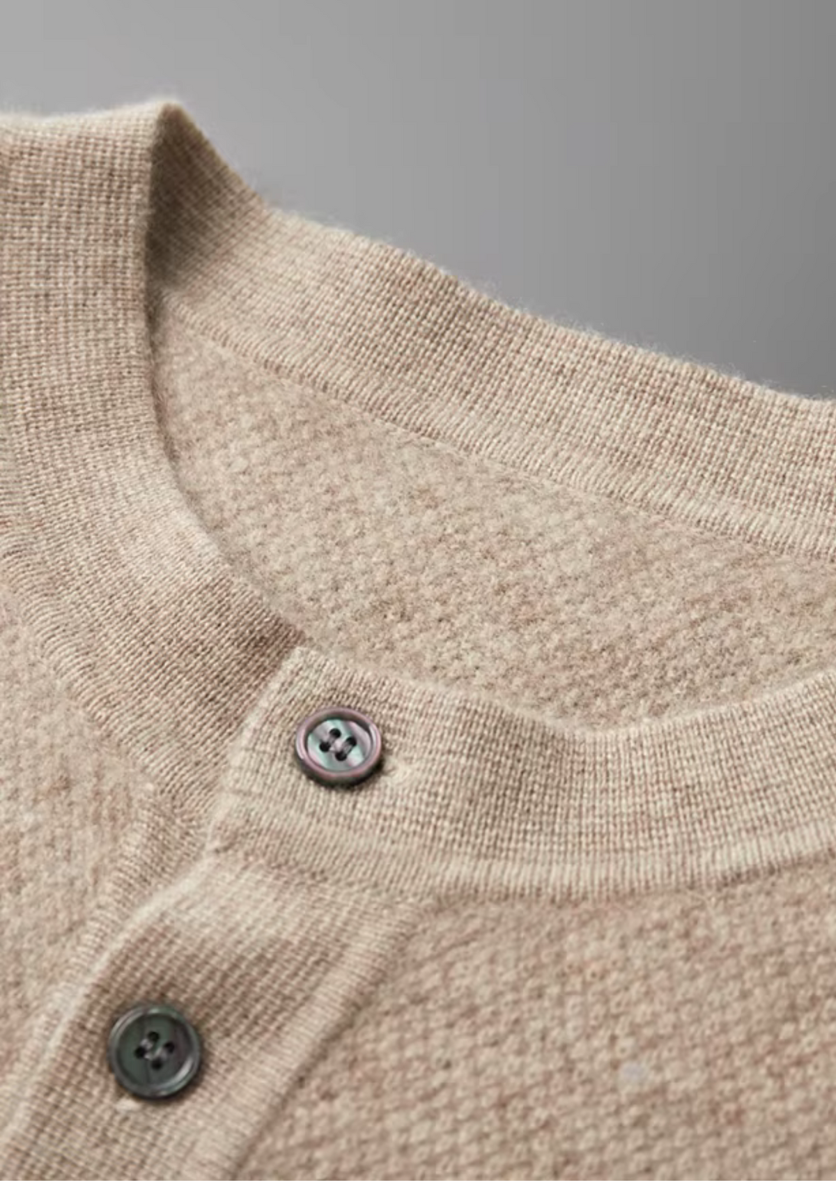 Premium Cashmere Classic Henley Sweater | Apuro
