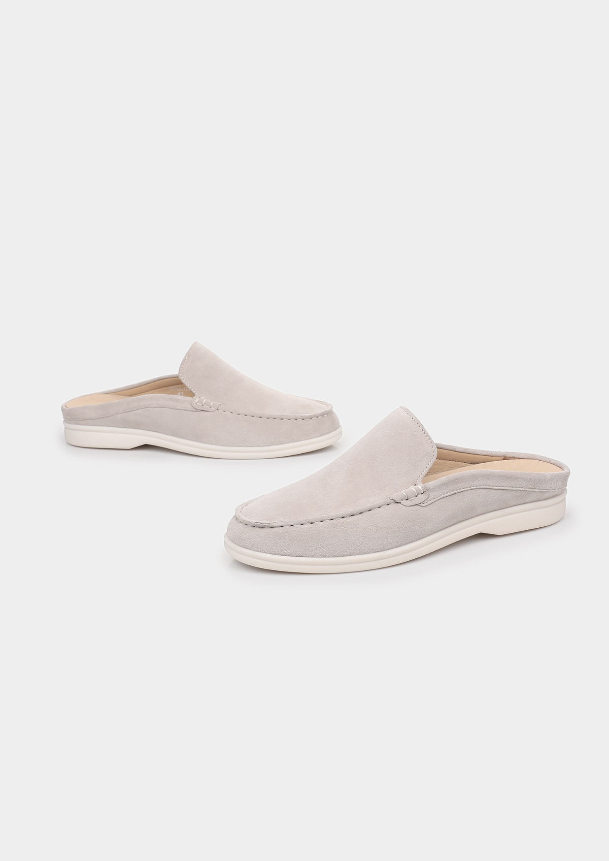 Light Gray Marina Suede Slipper | Apuro