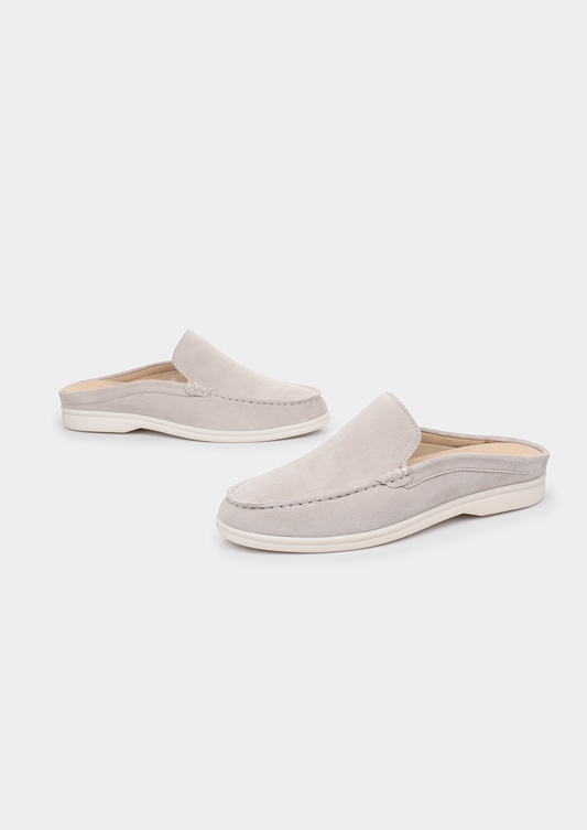 Light Gray Marina Suede Slipper | Apuro