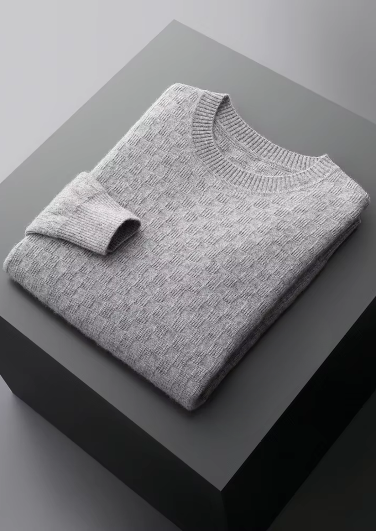 Premium Cashmere Textured Crewneck | Apuro