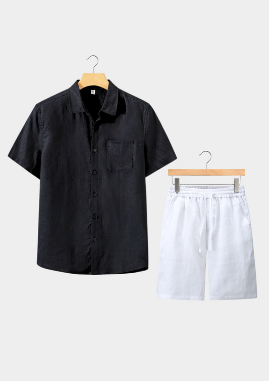 Dolcevita Shortsleeve Summer Set - Black/white | Apuro