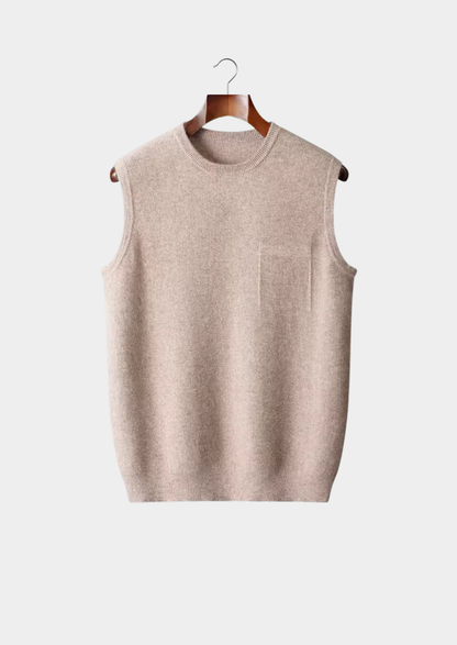 Pure Extra-Fine Merino Wool Crewneck Vest | Apuro