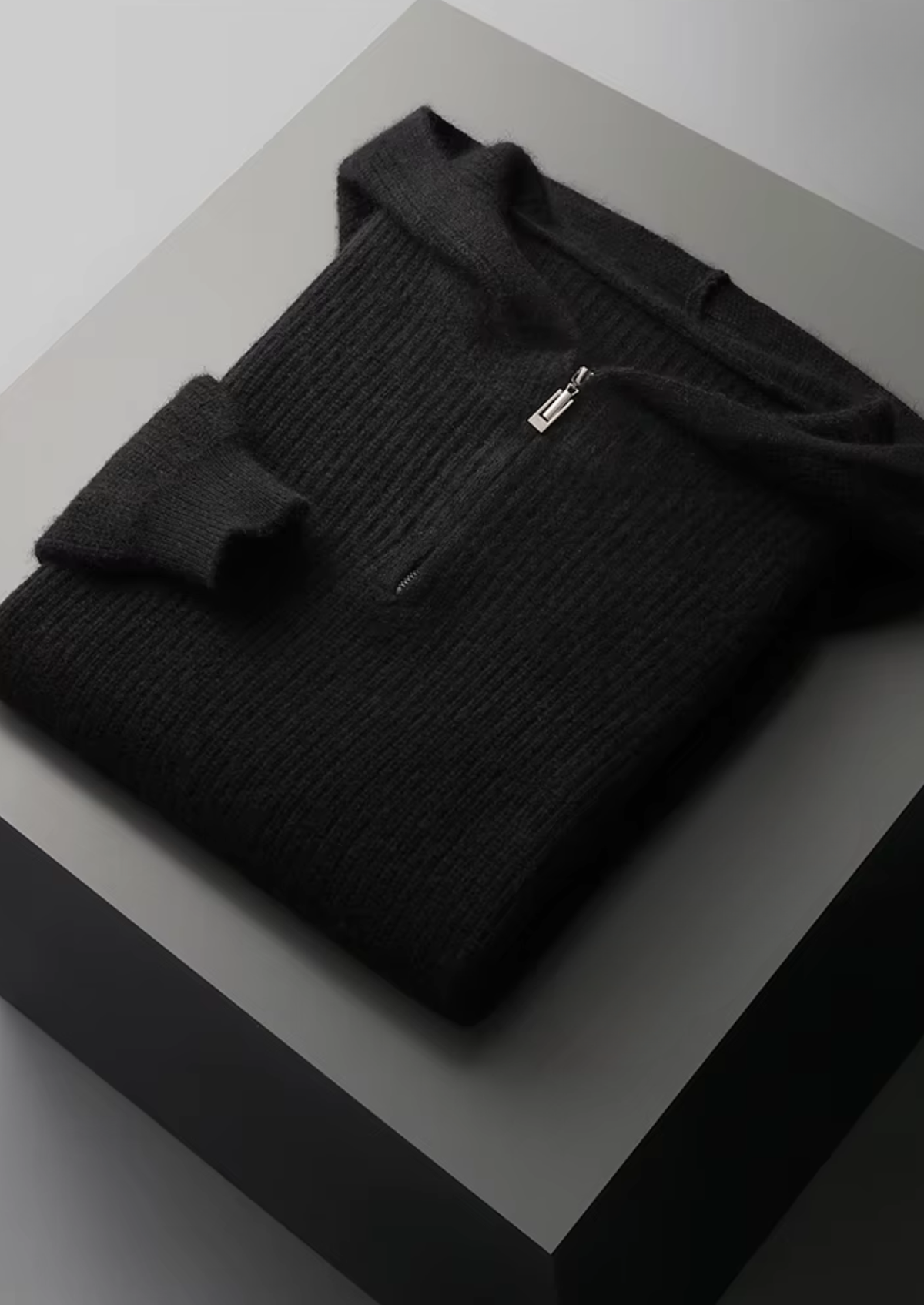 Pure Extra-Fine Merino Wool Half Zipper Hoodie | Apuro
