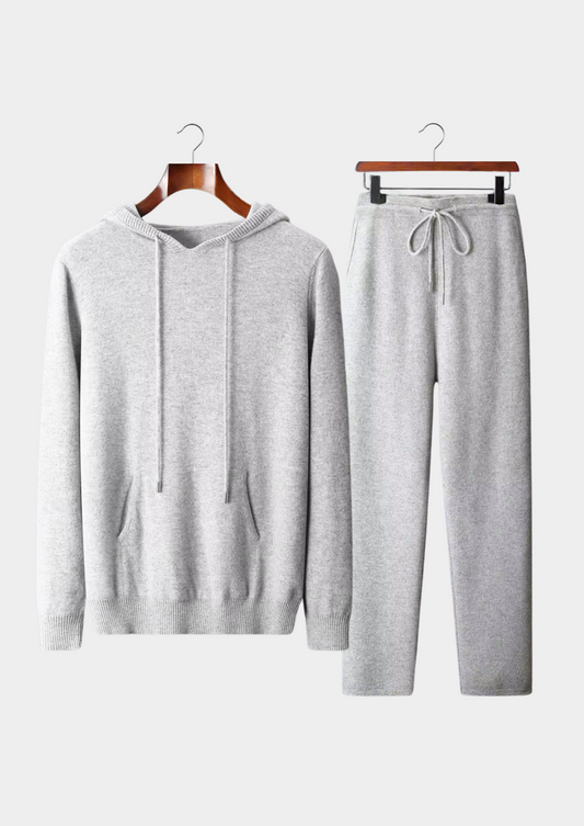 Pure Extra-Fine Merino Wool Light Gray Savro Set | Apuro