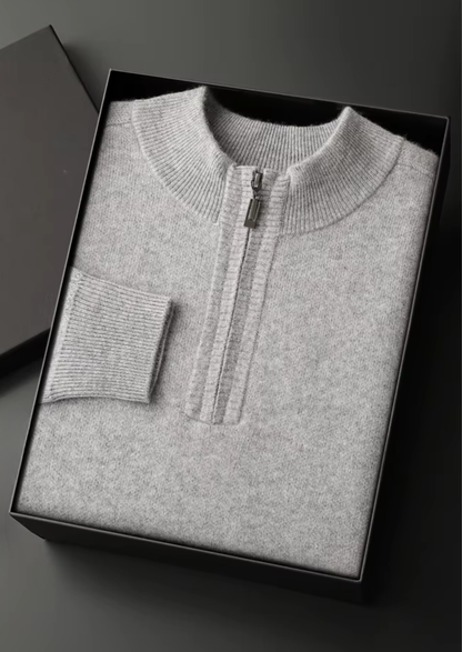 Premium Cashmere Essential Half-Zip Sweater | Apuro