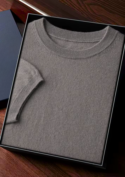 Premium Cashmere Classic Crewneck T-Shirt - Ashen Truffle | Apuro
