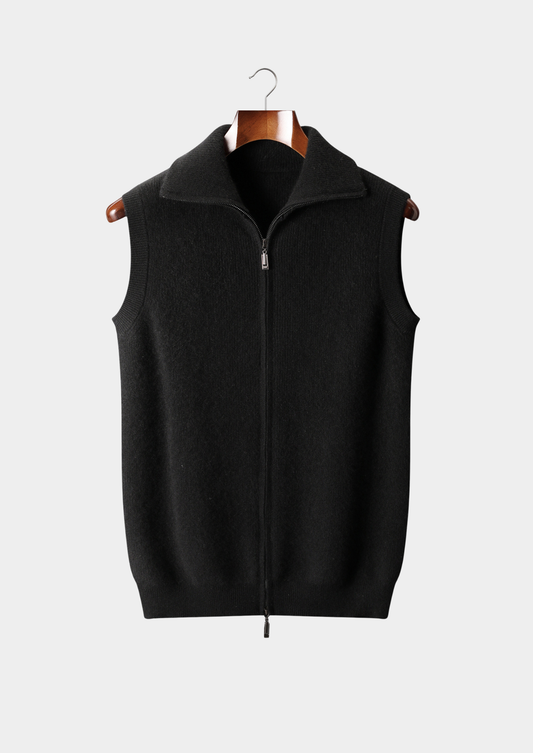 Pure Cashmere Black Body Warmer Vest | Apuro