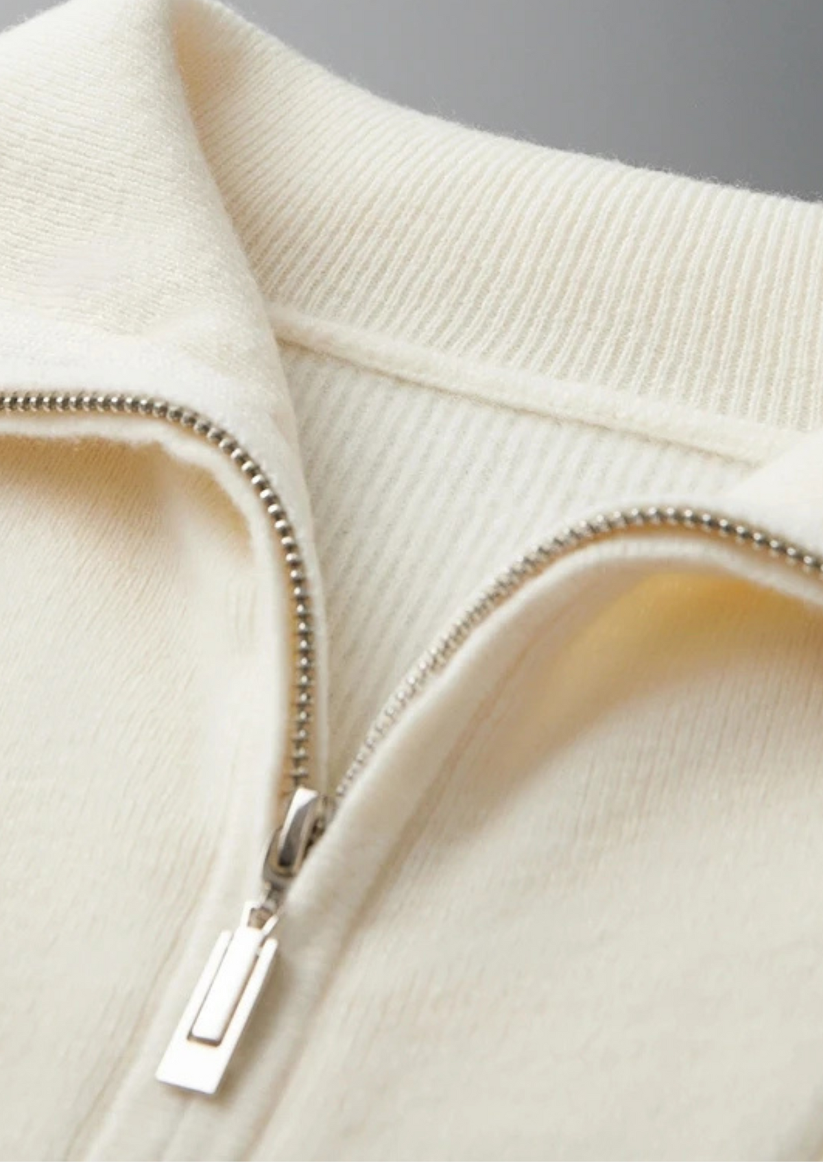 Premium Cashmere Ribbed Half-Zip Sweater | Apuro