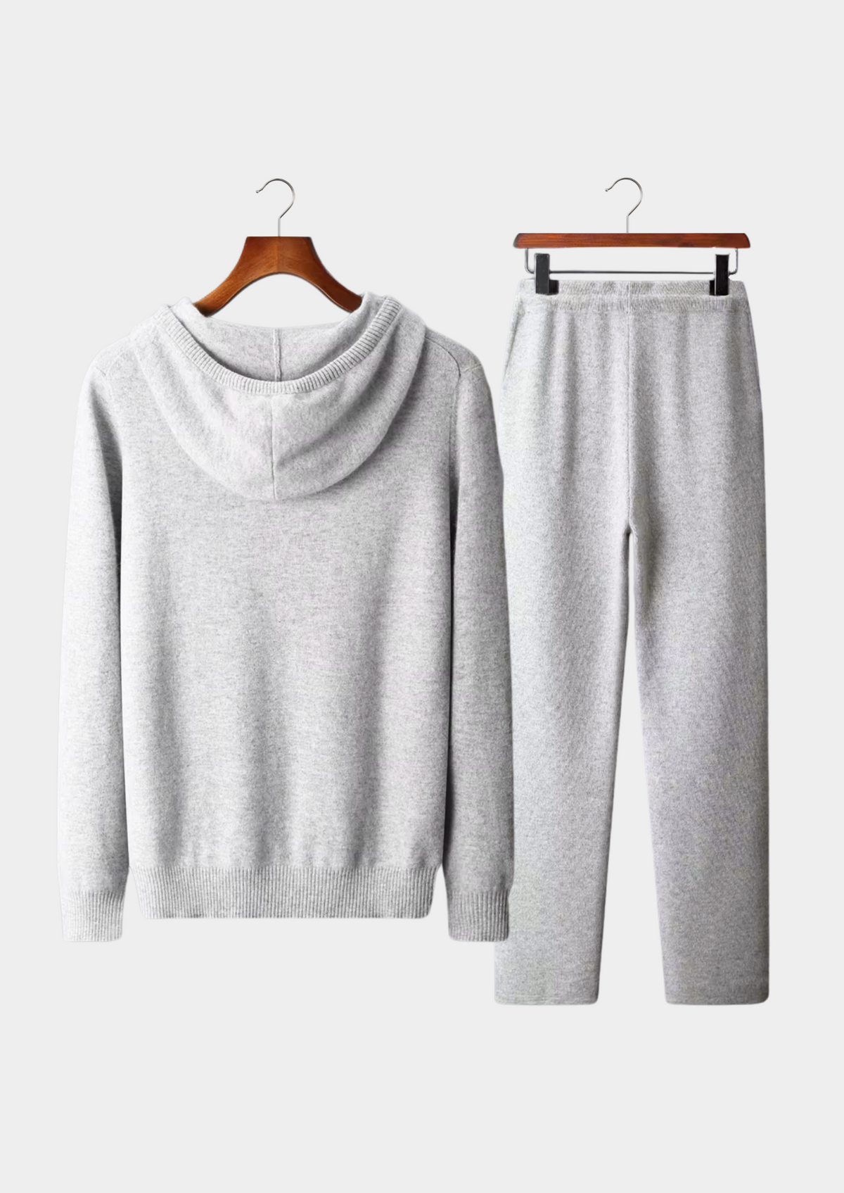 Pure Extra-Fine Merino Wool Light Gray Savro Set | Apuro