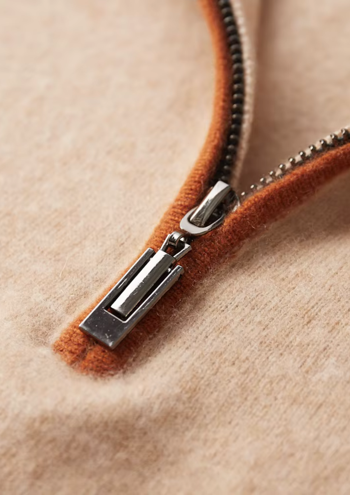 Premium Cashmere Two Tone Zipper Polo | Apuro