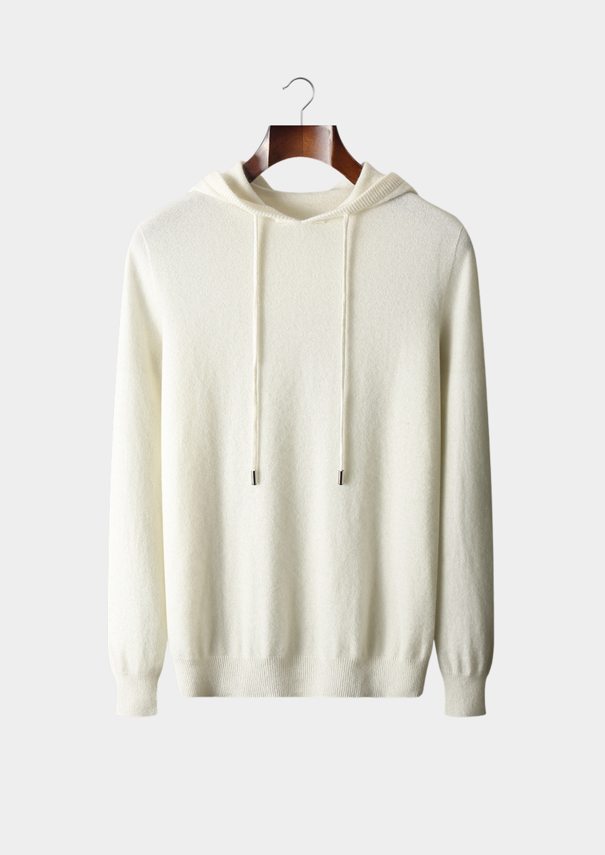 Pure Extra-Fine Merino Wool Ivory Leisure Hoodie | Apuro