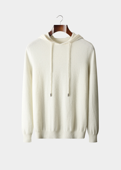 Pure Extra-Fine Merino Wool Ivory Leisure Hoodie | Apuro
