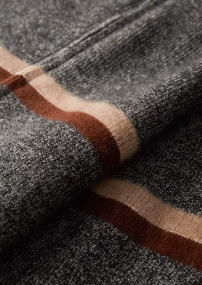 Pure Cashmere Striped Zip Cardigan | Apuro