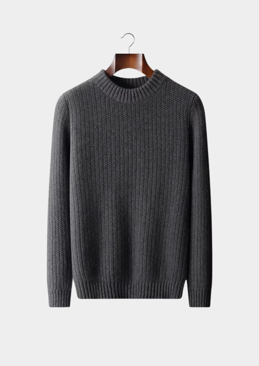 Pure Cashmere Dark Gray Heavyweight Crewneck | Apuro
