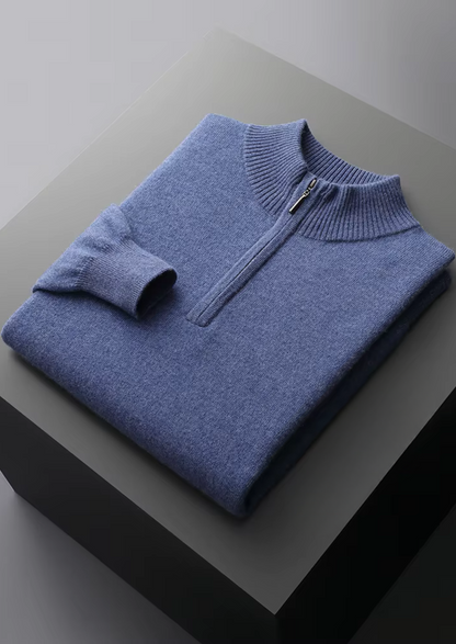 Pure Extra-Fine Merino Wool Half Zip Sweater | Apuro