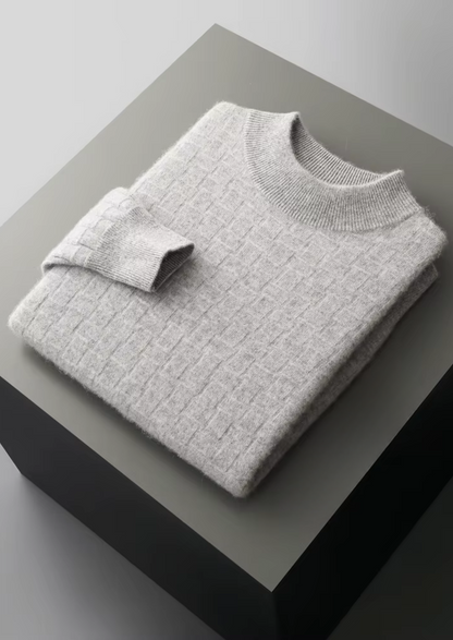 Pure Extra-Fine Merino Wool Textured Mockneck | Apuro