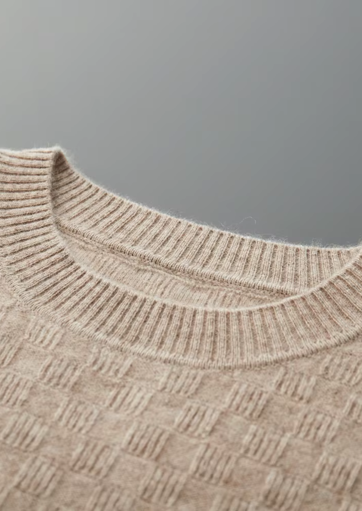 Premium Cashmere Textured Crewneck | Apuro