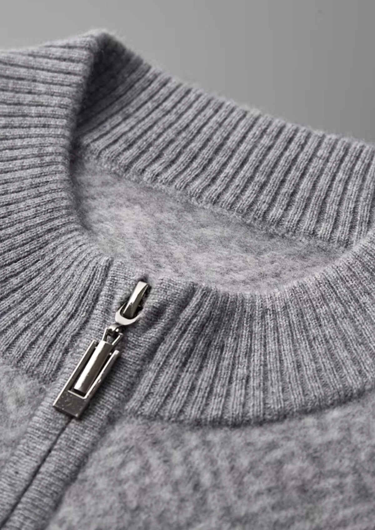 Premium Cashmere Patterned Half-Zip Sweater | Apuro