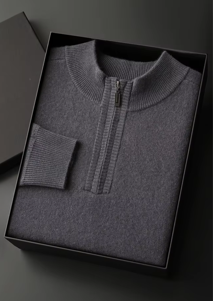 Premium Cashmere Essential Half-Zip Sweater | Apuro