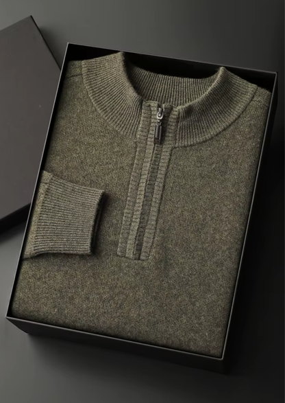 Premium Cashmere Essential Half-Zip Sweater | Apuro