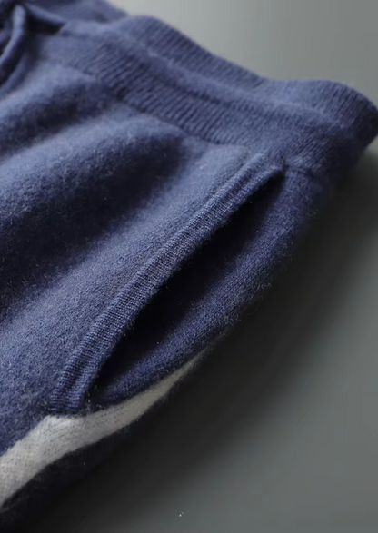 Premium Cashmere Navy Blue Milano Leisure Set | Apuro