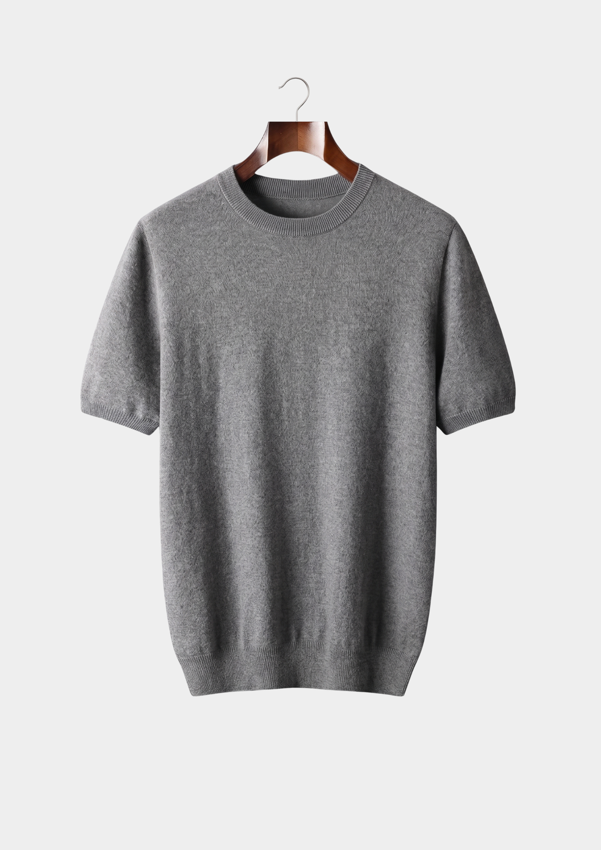 Premium Cashmere Classic Crewneck T-Shirt - Dark Gray | Apuro