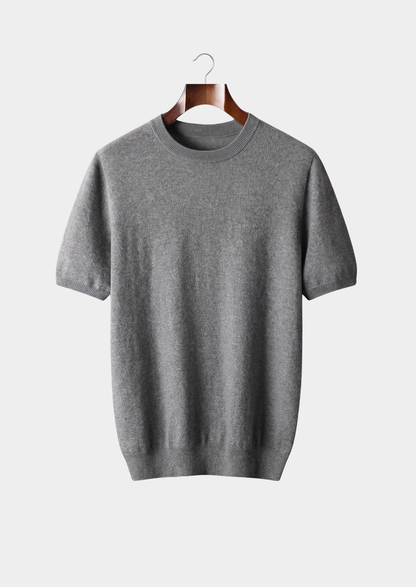 Premium Cashmere Classic Crewneck T-Shirt - Dark Gray | Apuro