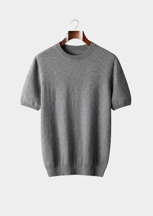 Premium Cashmere Classic Crewneck T-Shirt - Dark Gray | Apuro
