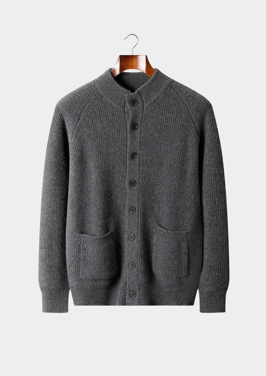 Pure Cashmere Dark Gray Button Overshirt | Apuro