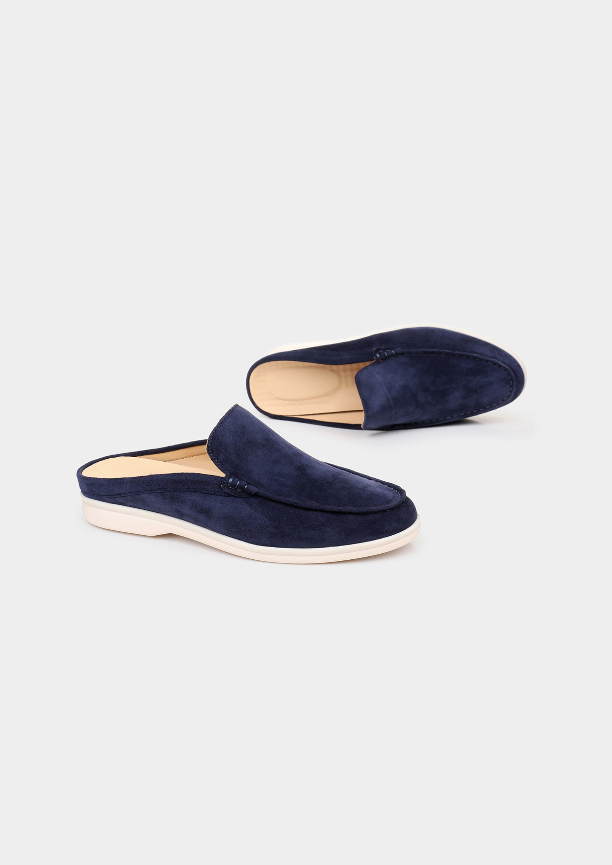 Navy Blue Marina Suede Slipper | Apuro