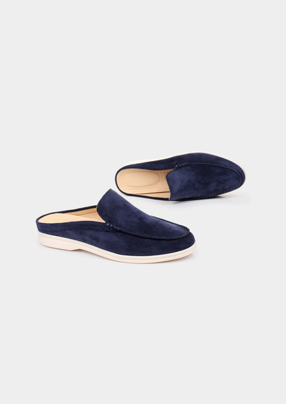 Navy Blue Marina Suede Slipper | Apuro