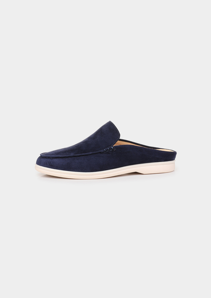 Navy Blue Marina Suede Slipper | Apuro