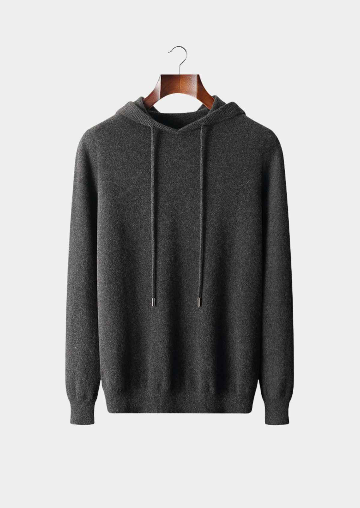 Pure Extra-Fine Merino Wool Dark Gray Leisure Hoodie | Apuro