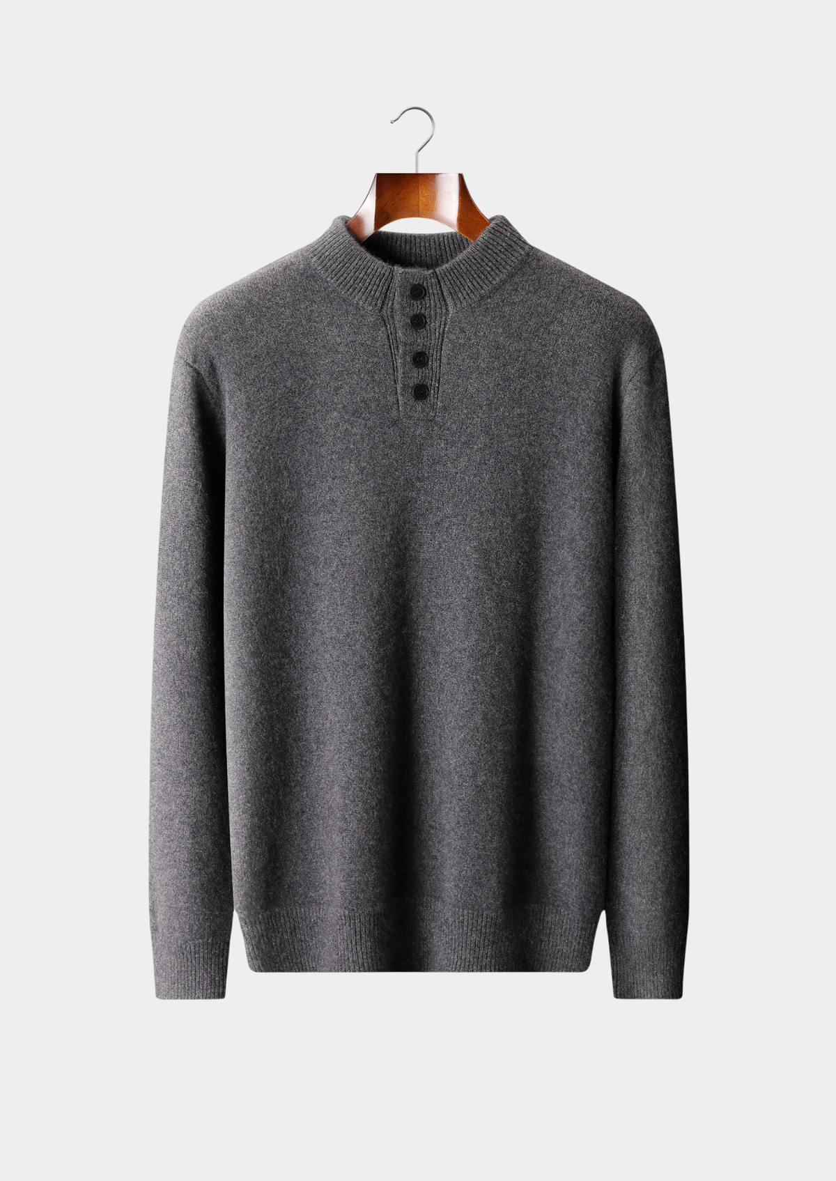 Pure Cashmere Dark Gray Button Sweater | Apuro