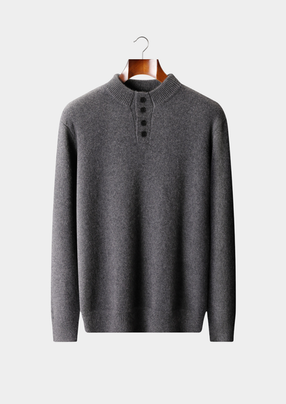 Pure Cashmere Dark Gray Button Sweater | Apuro