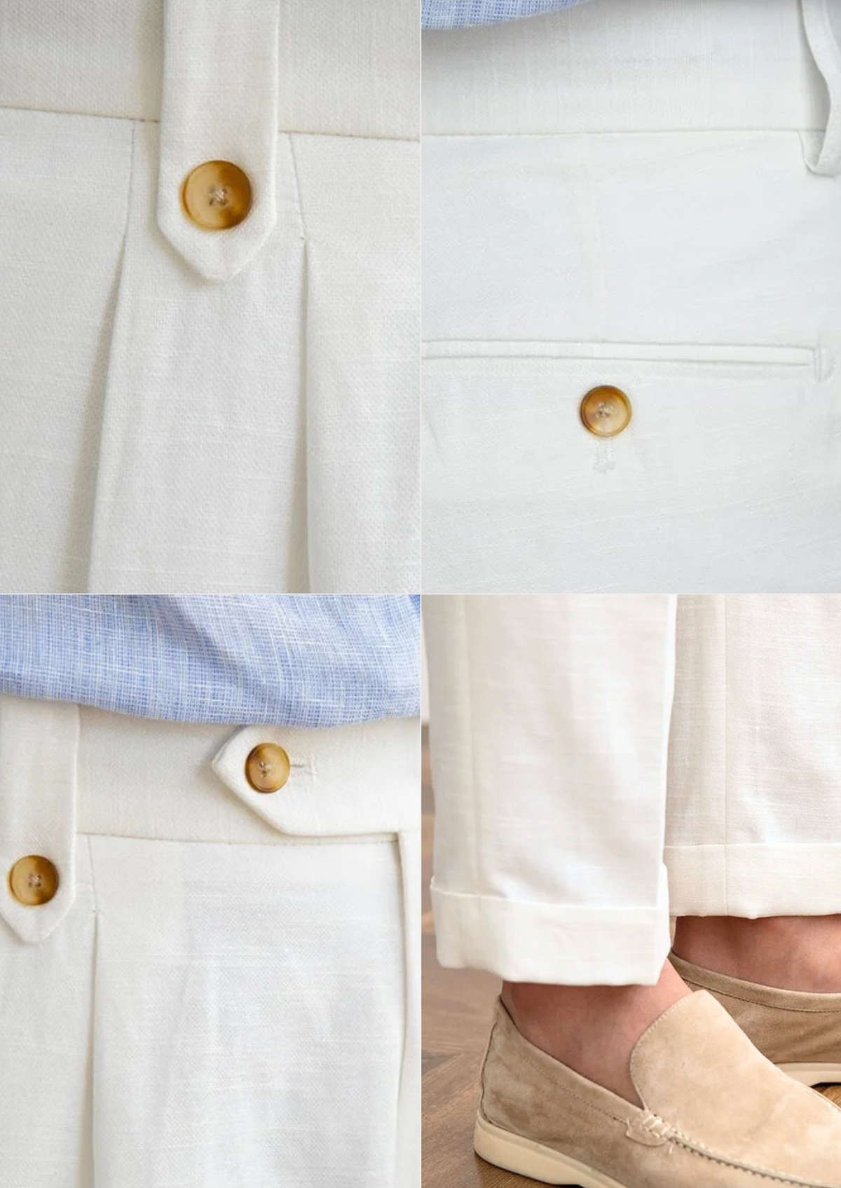 Cagliari Pleated Coastal Trousers - White | Apuro