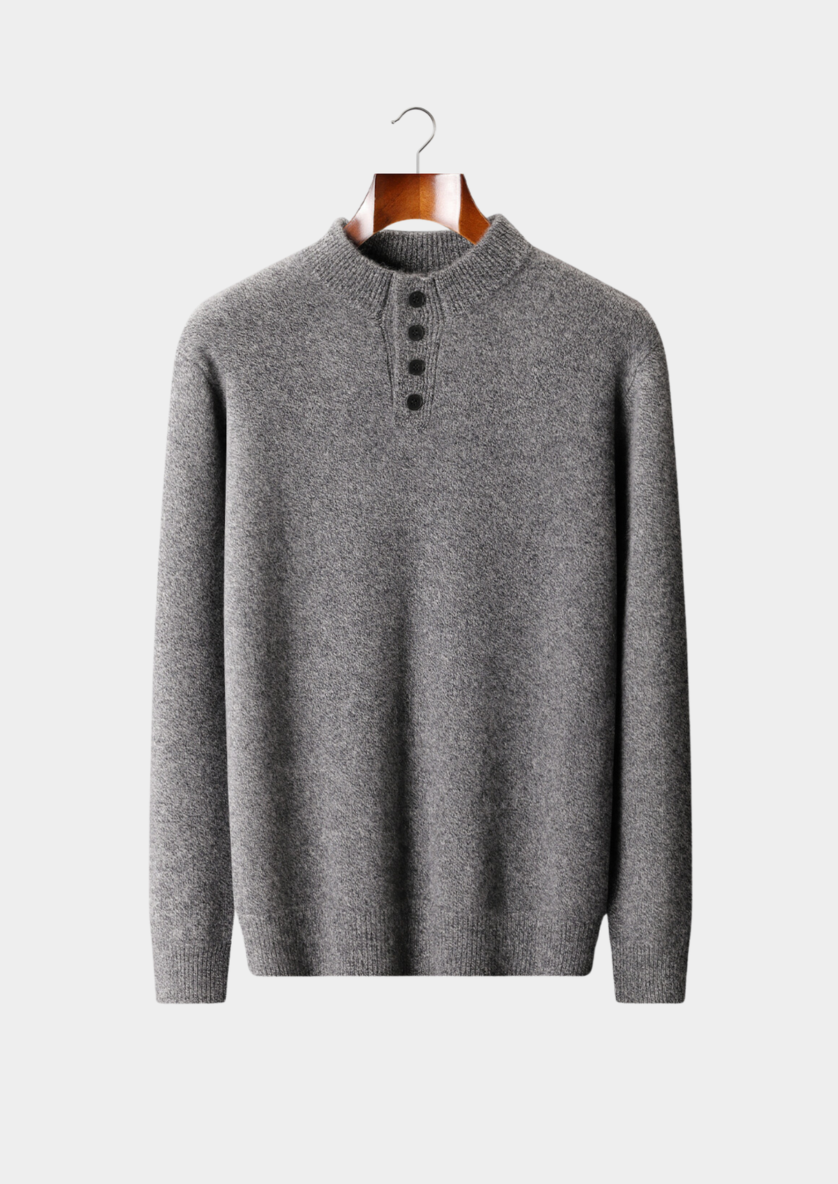 Pure Cashmere Light Gray Button Sweater | Apuro