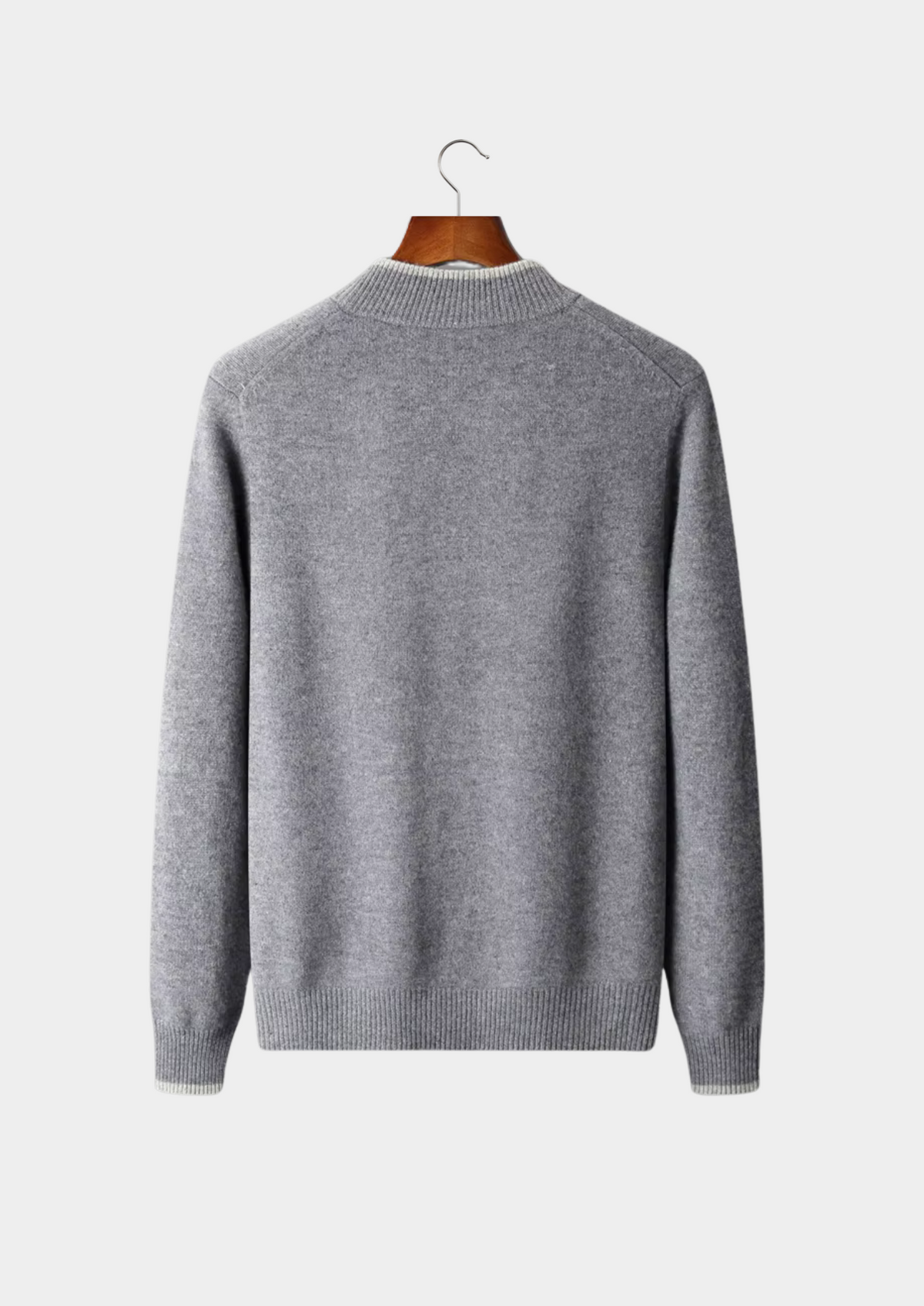 Pure Extra-Fine Merino Wool Two-Tone Zip Cardigan | Apuro