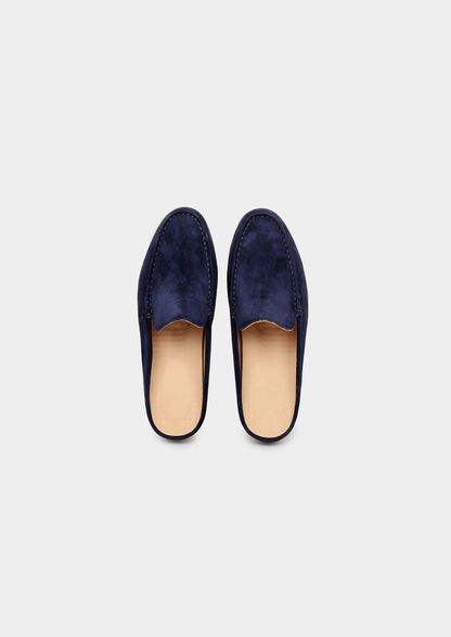 Navy Blue Marina Suede Slipper | Apuro